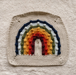 Crochet Rainbow Bobble Blanket // Burnt // Lovey Blanket Size