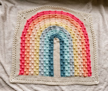 Load image into Gallery viewer, Crochet Rainbow Bobble Blanket // Pastels // Baby Blanket Size