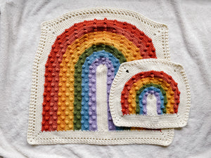 Crochet Rainbow Bobble Blanket // Classic // Lovey Blanket Size