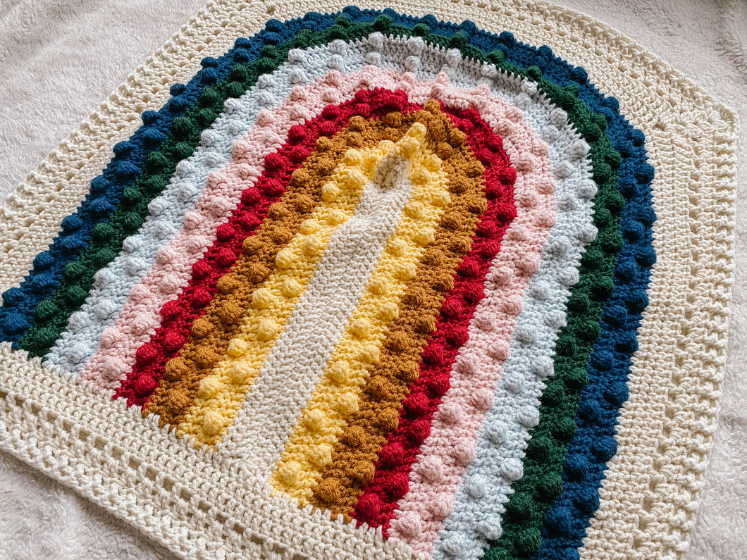 Crochet Rainbow Bobble Blanket // Summer // Baby Blanket Size