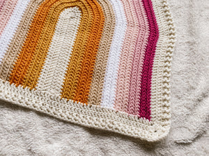 Crochet Rainbow Blanket // Sunset // Large Lovey Blanket Size
