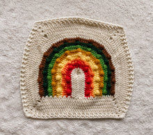 Load image into Gallery viewer, Crochet Rainbow Bobble Blanket // Forest Walk // Lovey Blanket Size