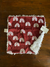 Load image into Gallery viewer, Cinnamon Rainbow Minky Blanket // Small Square Lovey Size