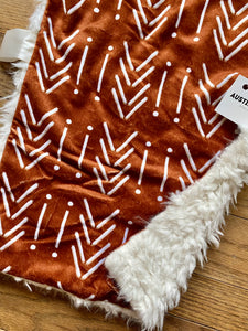 Copper Mudcloth Minky Blanket // Small Lovey Size