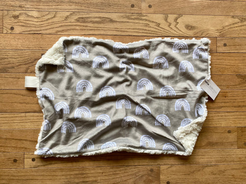 Clay Neutral Rainbows Minky Blanket // Large Lovey Size
