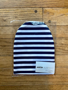 SALE // Slouch Beanies // Navy/White Stripes Knit // 6-12 Months