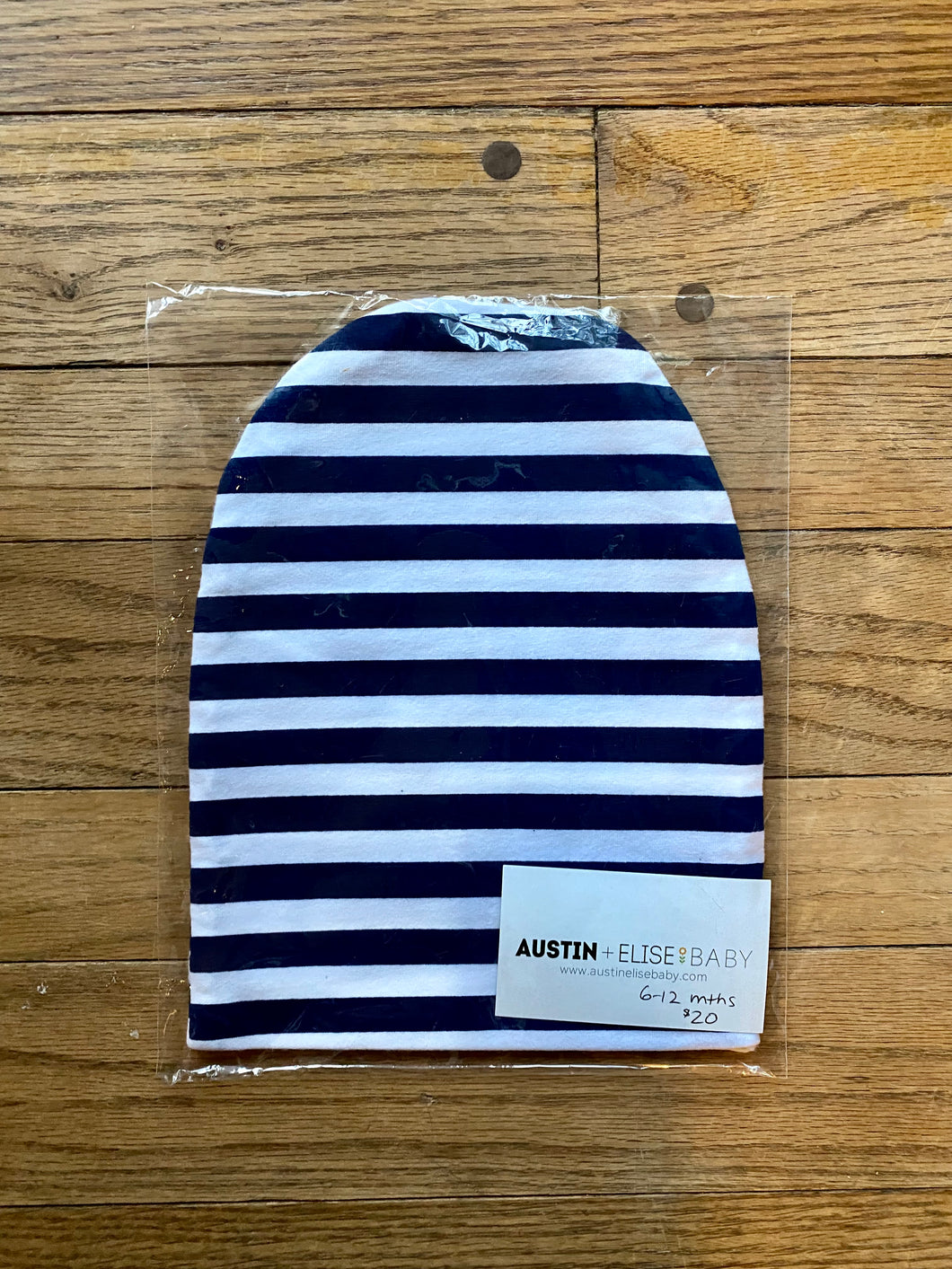 SALE // Slouch Beanies // Navy/White Stripes Knit // 6-12 Months