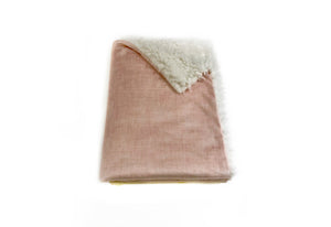 SALE // Blush Pink Linen Minky Blanket // Baby Blanket Size