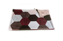 Load image into Gallery viewer, SALE // Plum Hexagon Faux Quilt Minky Blanket // Baby Blanket Size