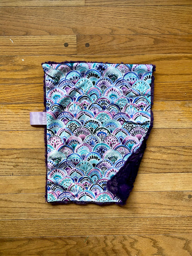Purple Mermaid Scales Minky Blanket // Small Lovey Size
