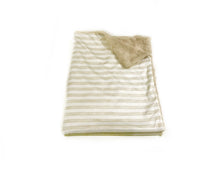Load image into Gallery viewer, SALE // Beige/Tan Striped Minky Blanket // Baby Blanket Size