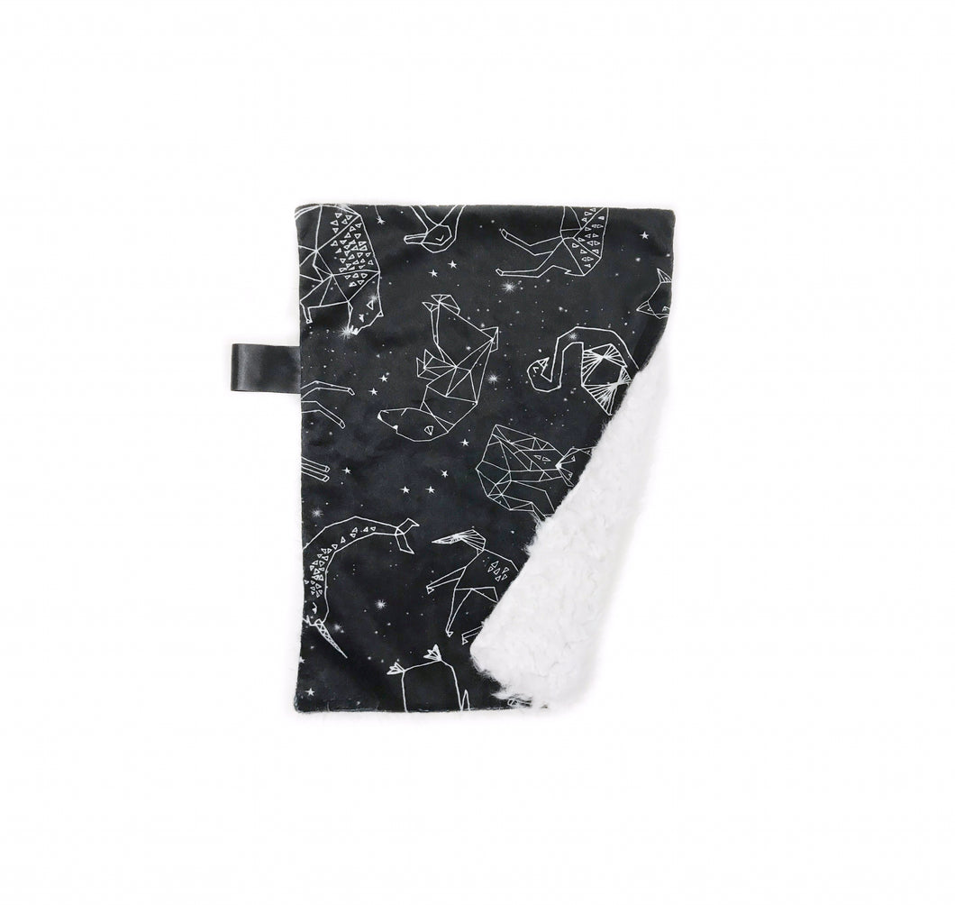 SALE // Monochrome Black/White Constellations Minky Blanket // Small Lovey Size