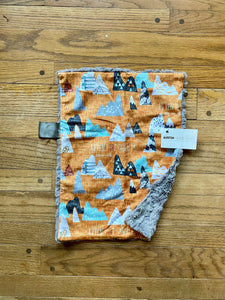 Copper "Adventure Awaits” Minky Blanket // Small Lovey Size