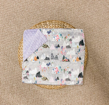 Load image into Gallery viewer, Grey “Mountain Dreams” Minky Blanket - Toddler Blanket Size