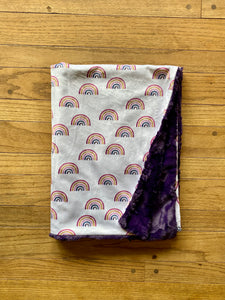 SALE // Purple Rainbows Minky Blanket // Baby Blanket Size