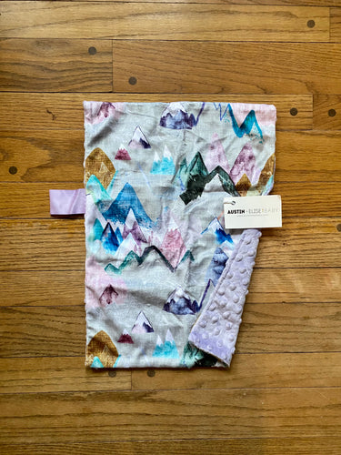 Pastel “Call of the Mountains” Minky Blanket // Small Lovey Size