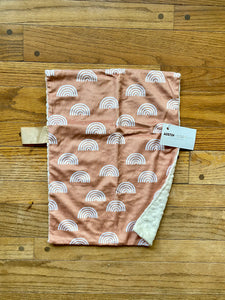 Apricot Rainbows Minky Blanket // Small Lovey Size