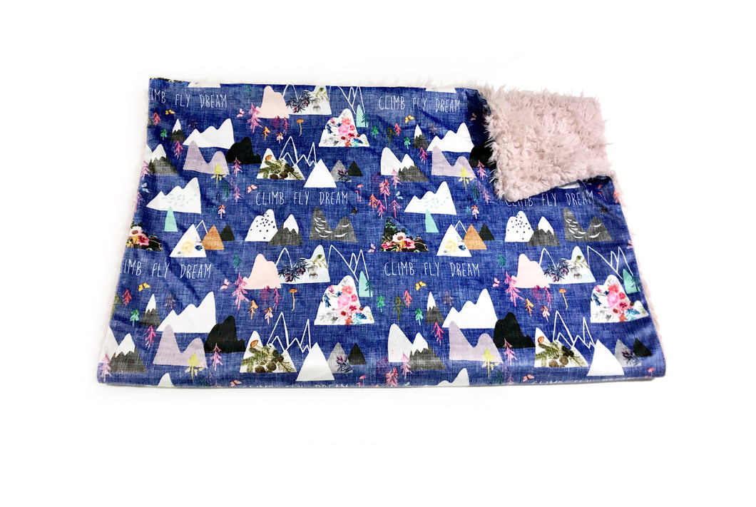 SALE // Grape Purple “Mountain Dreams” Minky Blanket // Baby Blanket Size