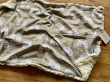 Load image into Gallery viewer, Clay Neutral Rainbows Minky Blanket // Large Lovey Size