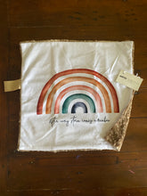 Load image into Gallery viewer, “After Every Storm Comes a Rainbow” Minky Blanket // Small Square Lovey Size