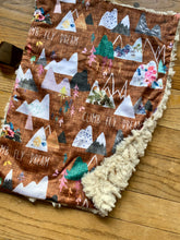 Load image into Gallery viewer, Copper &quot;Climb Fly Dream&quot; Mountain Dreams Minky Blanket // Small Lovey Size