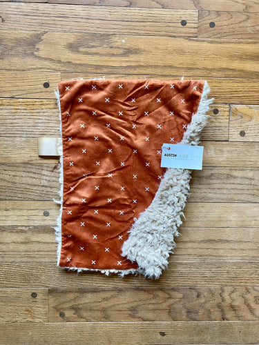 Copper “X” Minky Blanket // Small Lovey Size