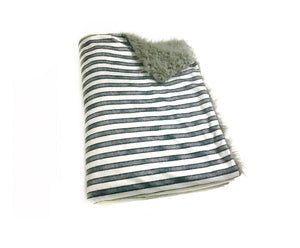 SALE // Blue/Grey Striped Minky Blanket // Baby Blanket Size