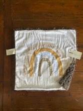 Load image into Gallery viewer, Gold/Grey Neutral Rainbow Minky Blanket // Small Square Lovey Size