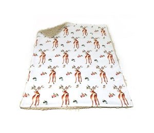 Vintage Deer Minky Blanket - Baby Blanket Size