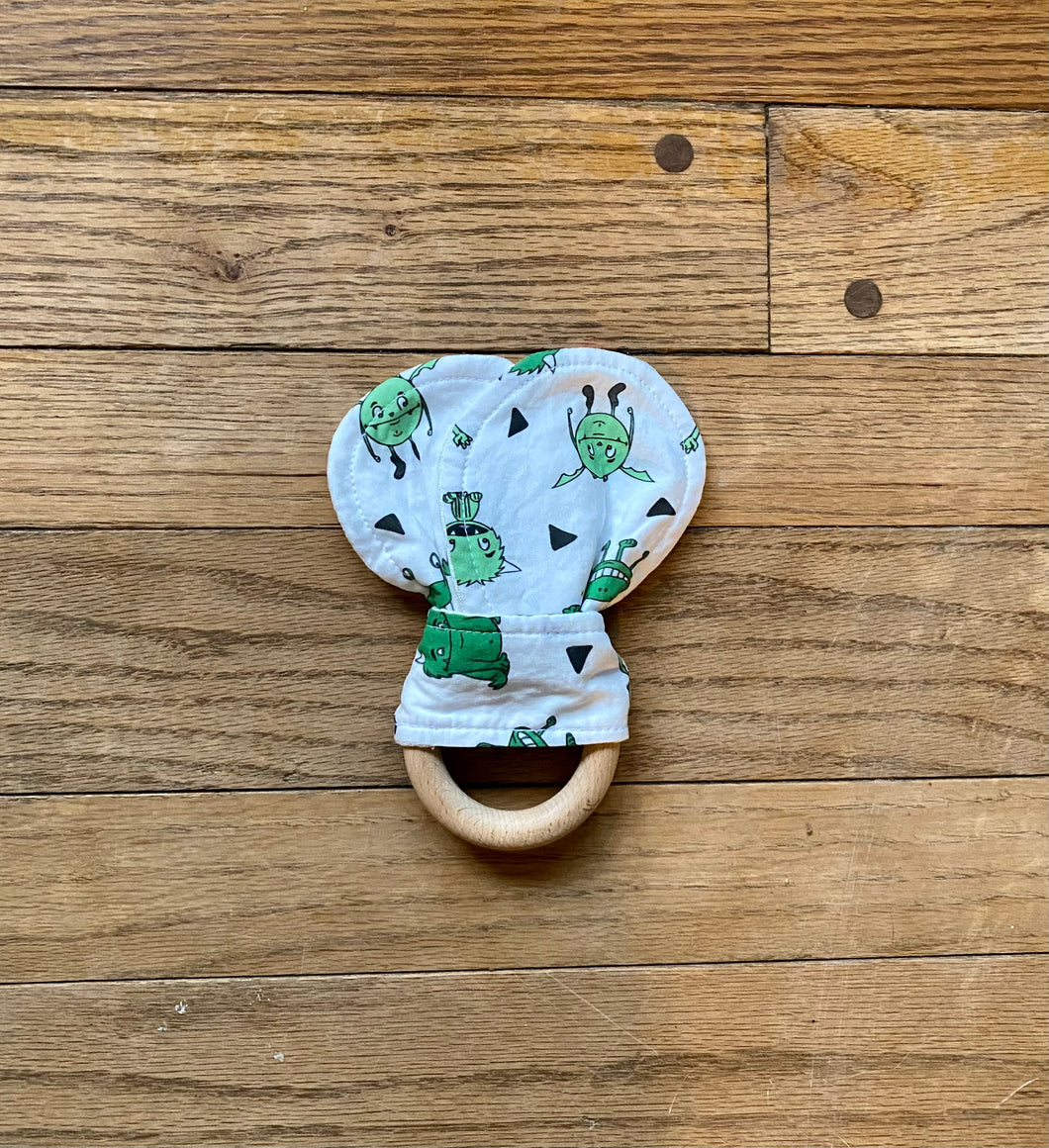 SALE // Bunny Ear Teether // Green Monsters