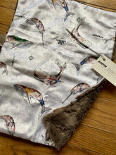 Load image into Gallery viewer, Whale and Narwhal Minky Blanket // Small Lovey Size