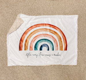 “After Every Storm Comes a Rainbow” Minky Blanket - Baby Blanket Size (Rectangle)