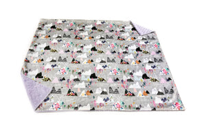 Grey “Mountain Dreams” Minky Blanket - Toddler Blanket Size