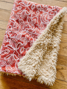 Copper Lace Minky Blanket // Baby Blanket Size