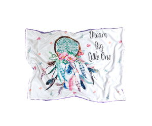 “Dream Big Little One” Dreamcatcher Minky Blanket - Baby Blanket Size