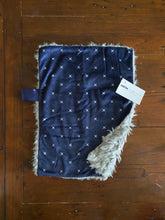 Load image into Gallery viewer, Navy Blue “X” Minky Blanket - Small Lovey Size