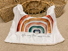 Load image into Gallery viewer, “After Every Storm Comes a Rainbow” Minky Blanket - Baby Blanket Size (Rectangle)