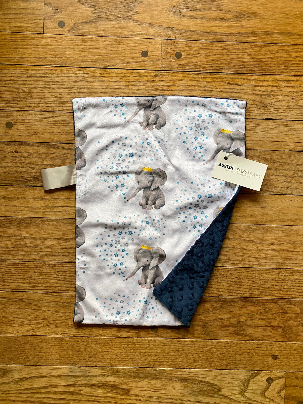 Watercolour Elephant Minky Blanket // Small Lovey Size