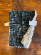 Load image into Gallery viewer, Olive Green Linen and Tan Minky Blanket - Small Lovey Size
