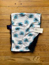 Load image into Gallery viewer, Blue Rainbows Minky Blanket // Small Lovey Size