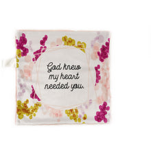 Load image into Gallery viewer, Pink “God Knew My Heart Needed You” Minky Blanket // Small Square Lovey Size