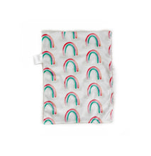 Load image into Gallery viewer, Sorbet Pink Watercolour Rainbows Minky Blanket // Small Lovey Size